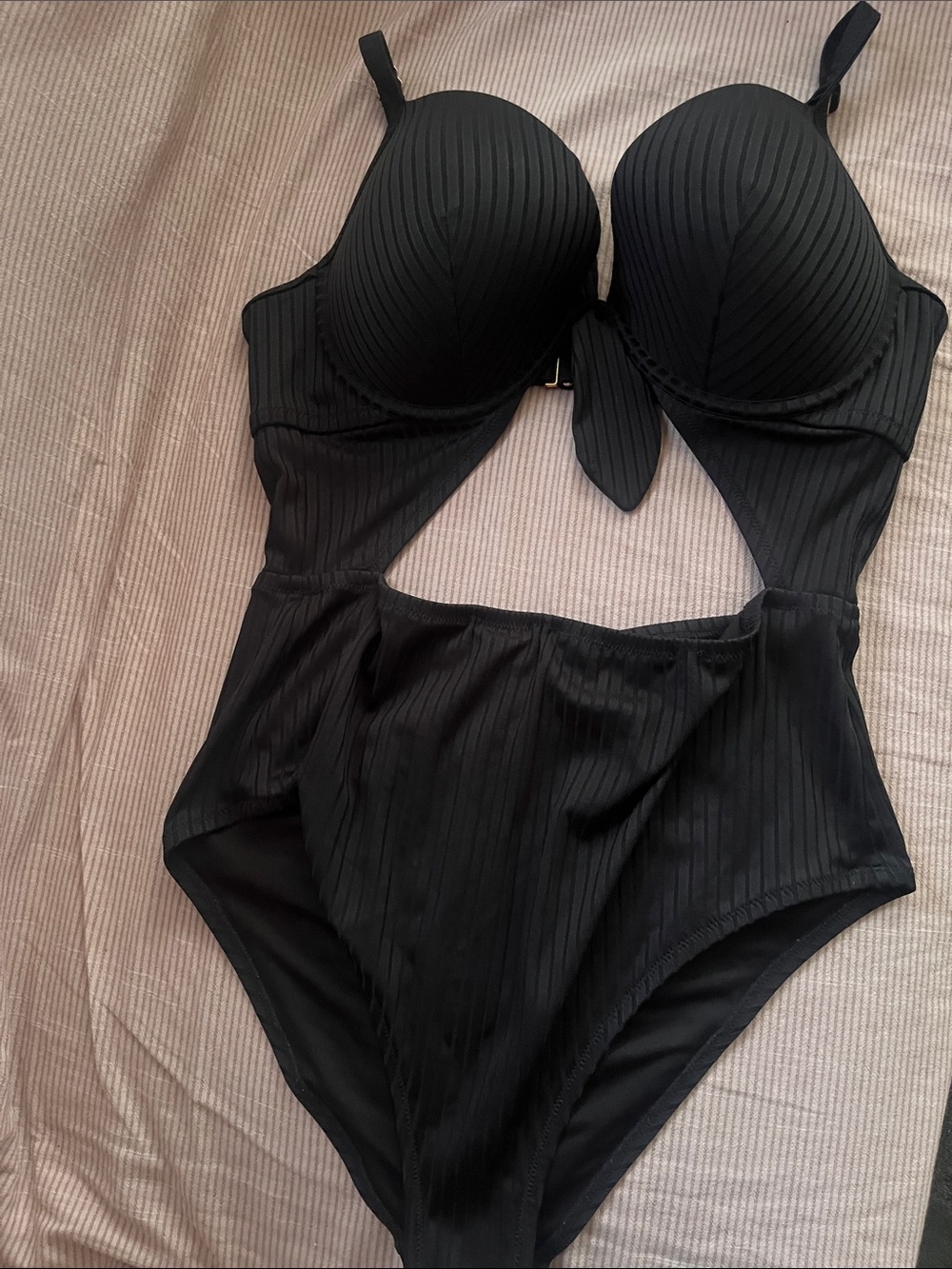 Black Cutout One-Piece Swimsuit - Women Swim
